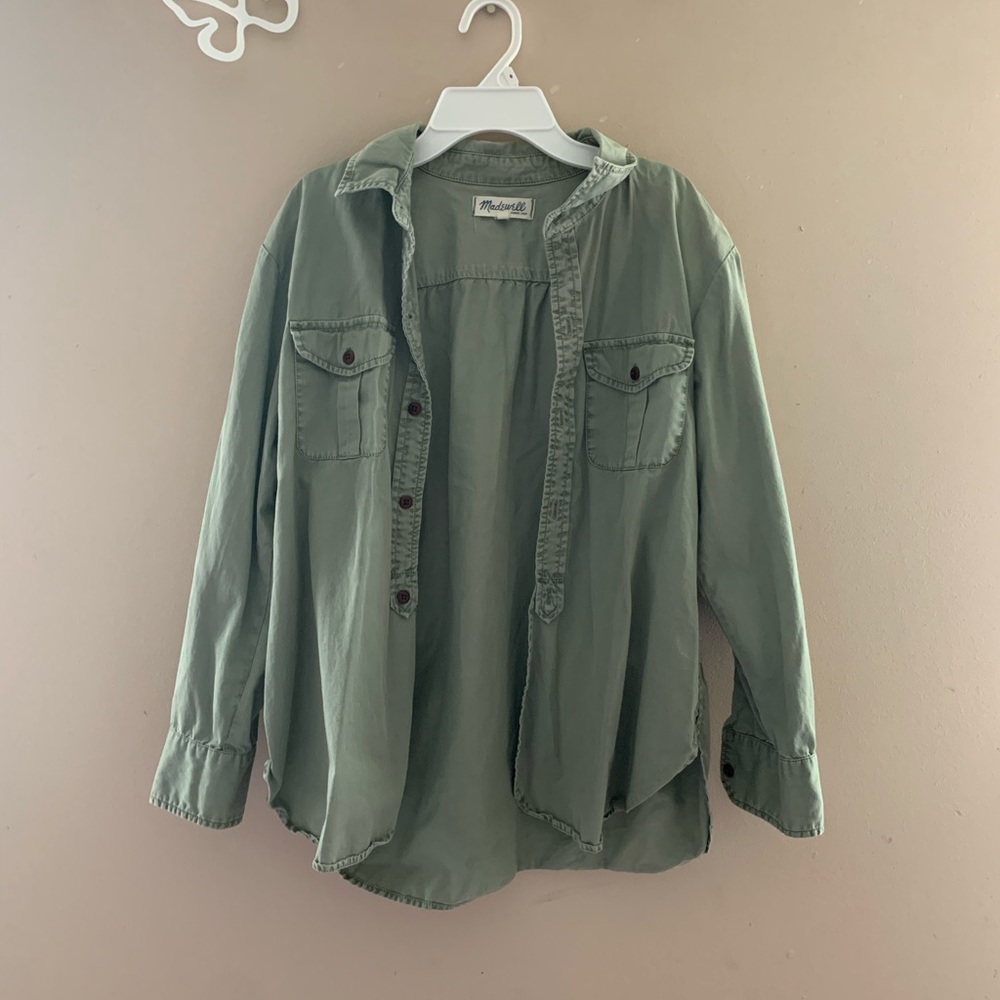 Madewell Green Button Down Shirt